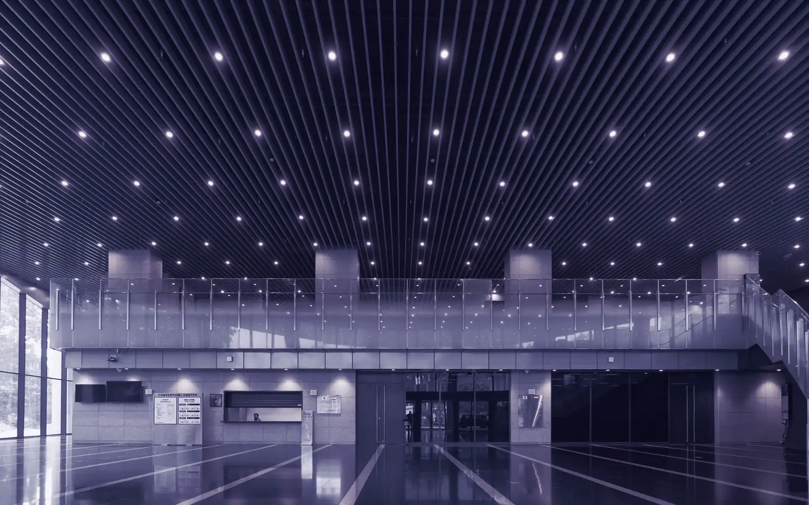 Bright, modern residential lobby
